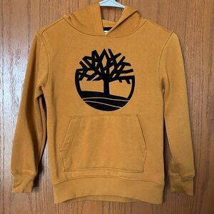 Boys Timberland Ochre Hoodie with Black Emblem